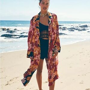 Free People Niya Duster in Red